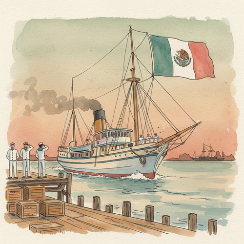 Ilustración de la efeméride: Día de la Marina Nacional en México