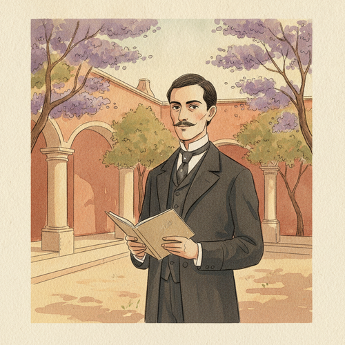 Ilustración de la efeméride: Nace Ramón López Velarde, poeta nacional de México