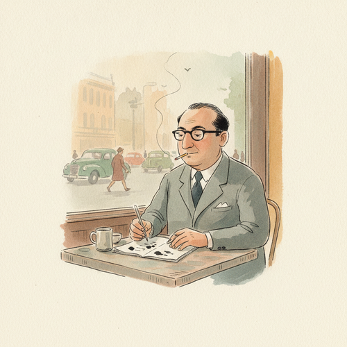 Ilustración de la efeméride: Nace Efraín Huerta, el poeta de la Ciudad de México