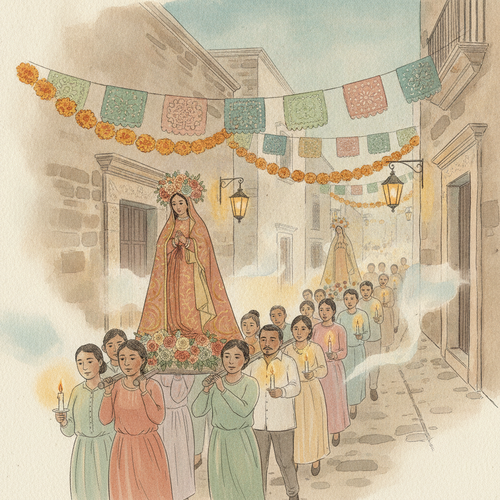 Ilustración de la efeméride: Día de la Virgen del Carmen, patrona querida de pueblos y mares