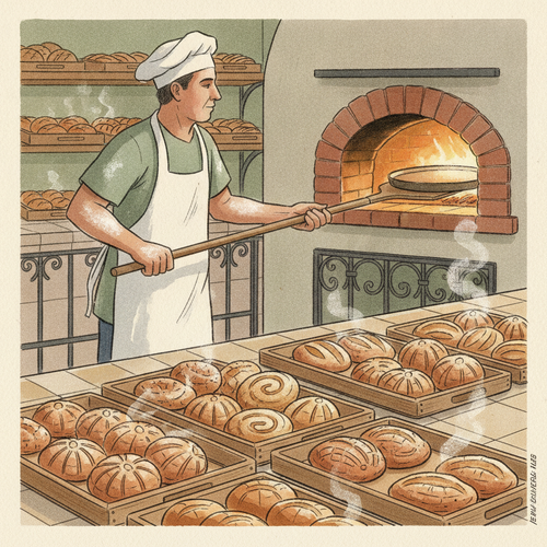 Ilustración de la efeméride: Día del Panadero, en honor a quienes hacen el pan de cada día