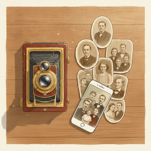 Ilustración de la efeméride: Día Mundial de la Fotografía