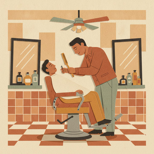 Ilustración de la efeméride: Día Internacional del Peluquero y el Barbero