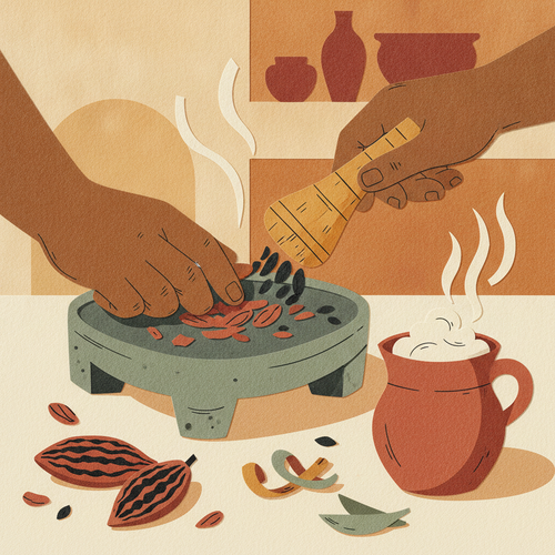 Ilustración de la efeméride: Día Nacional del Cacao y el Chocolate en México
