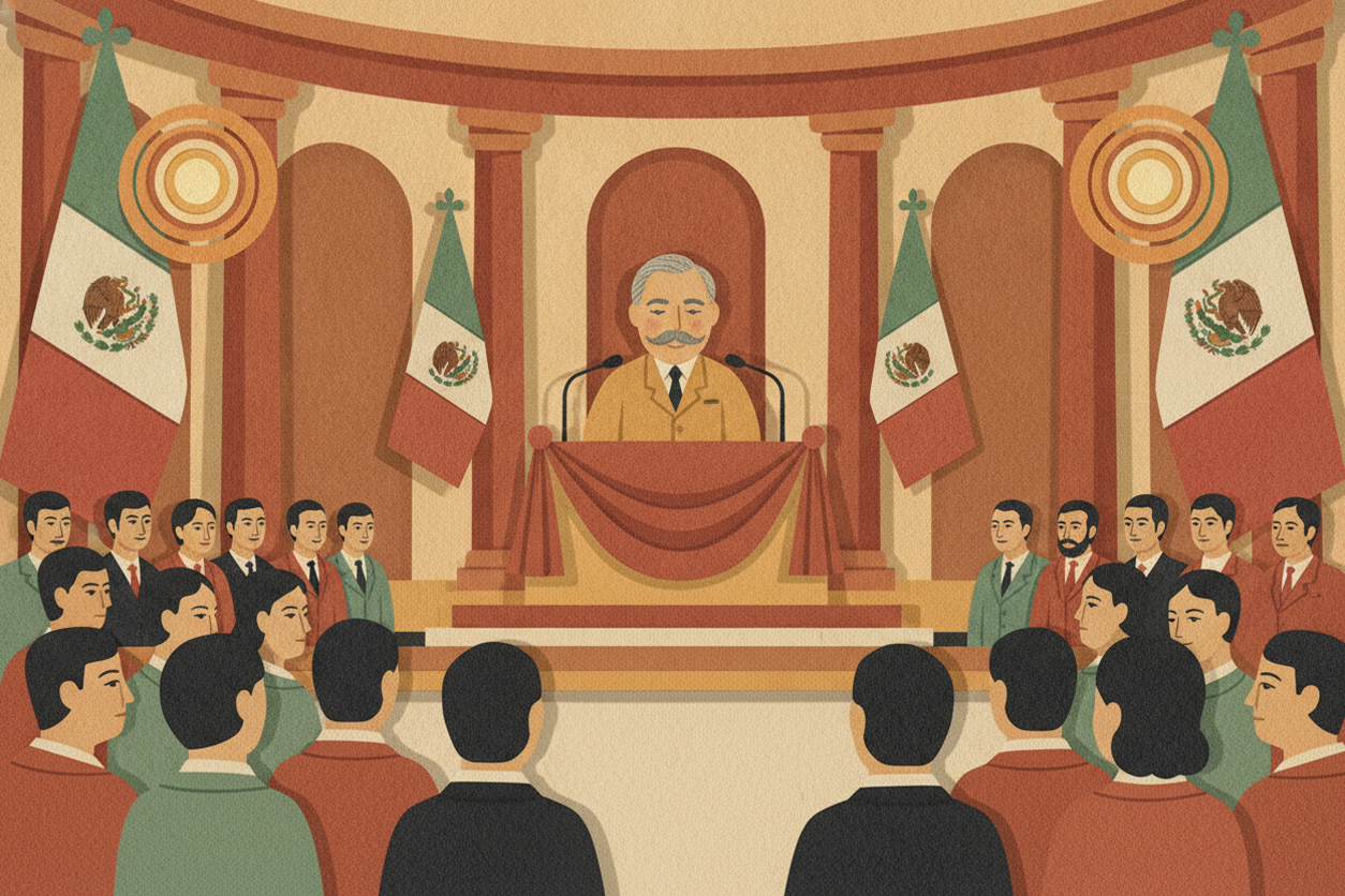 Ilustración de la efeméride: Se inaugura la Universidad Nacional de México