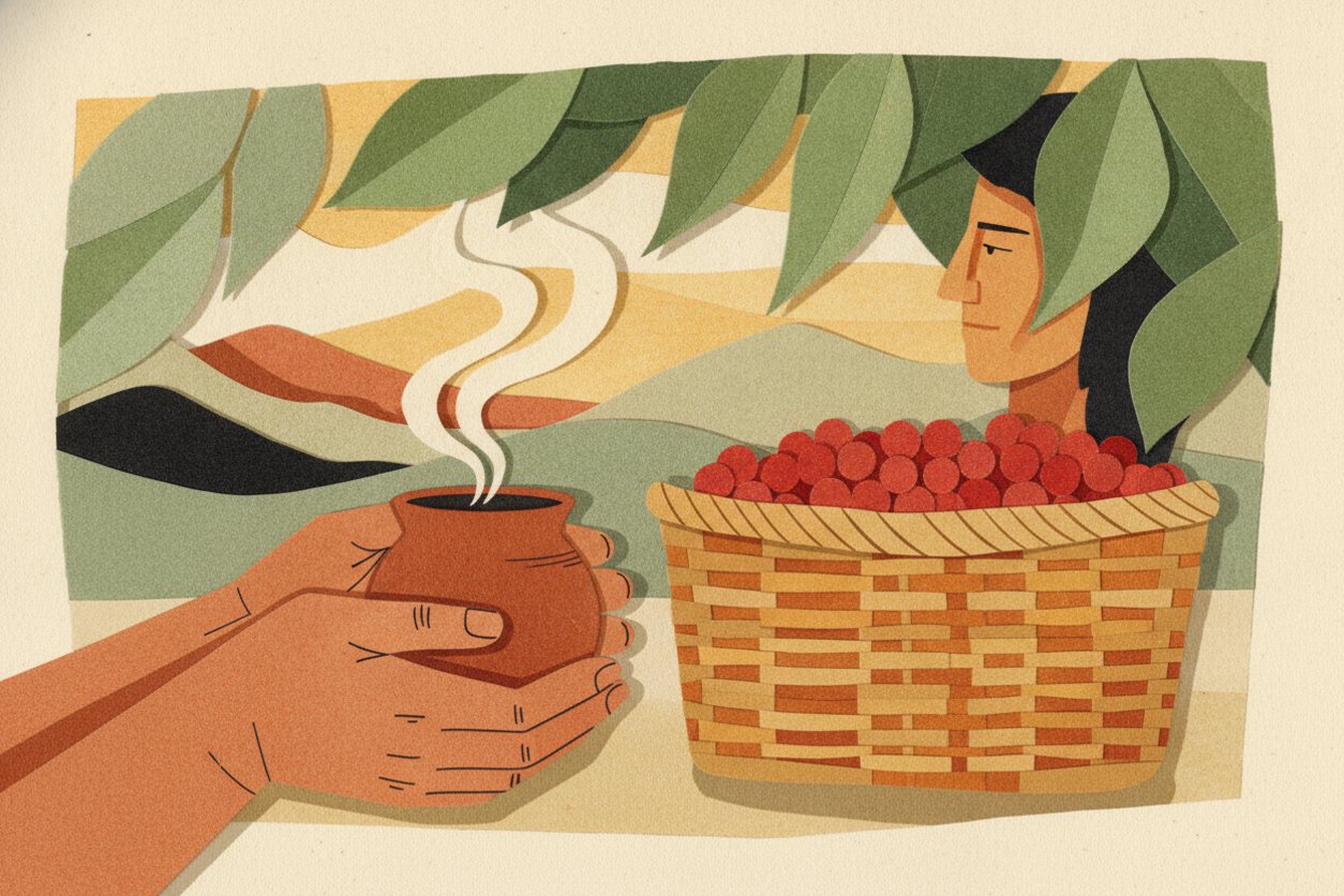 Ilustración de la efeméride: Día Internacional del Café